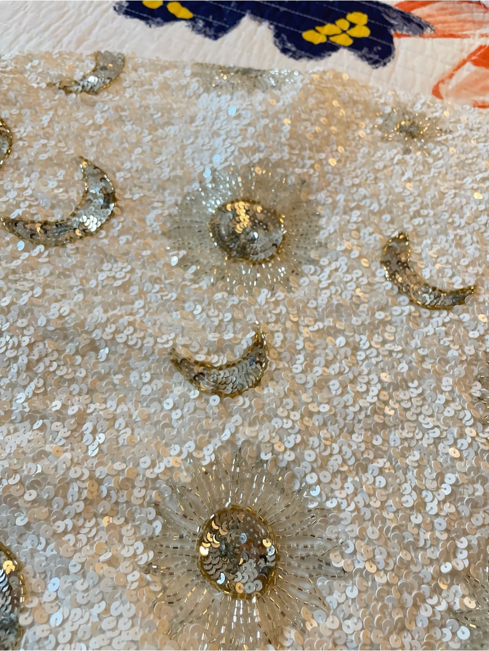 Show Me Your MuMu White Sequin Mini Skirt with Silver Embellishments - Picture 7 of 10